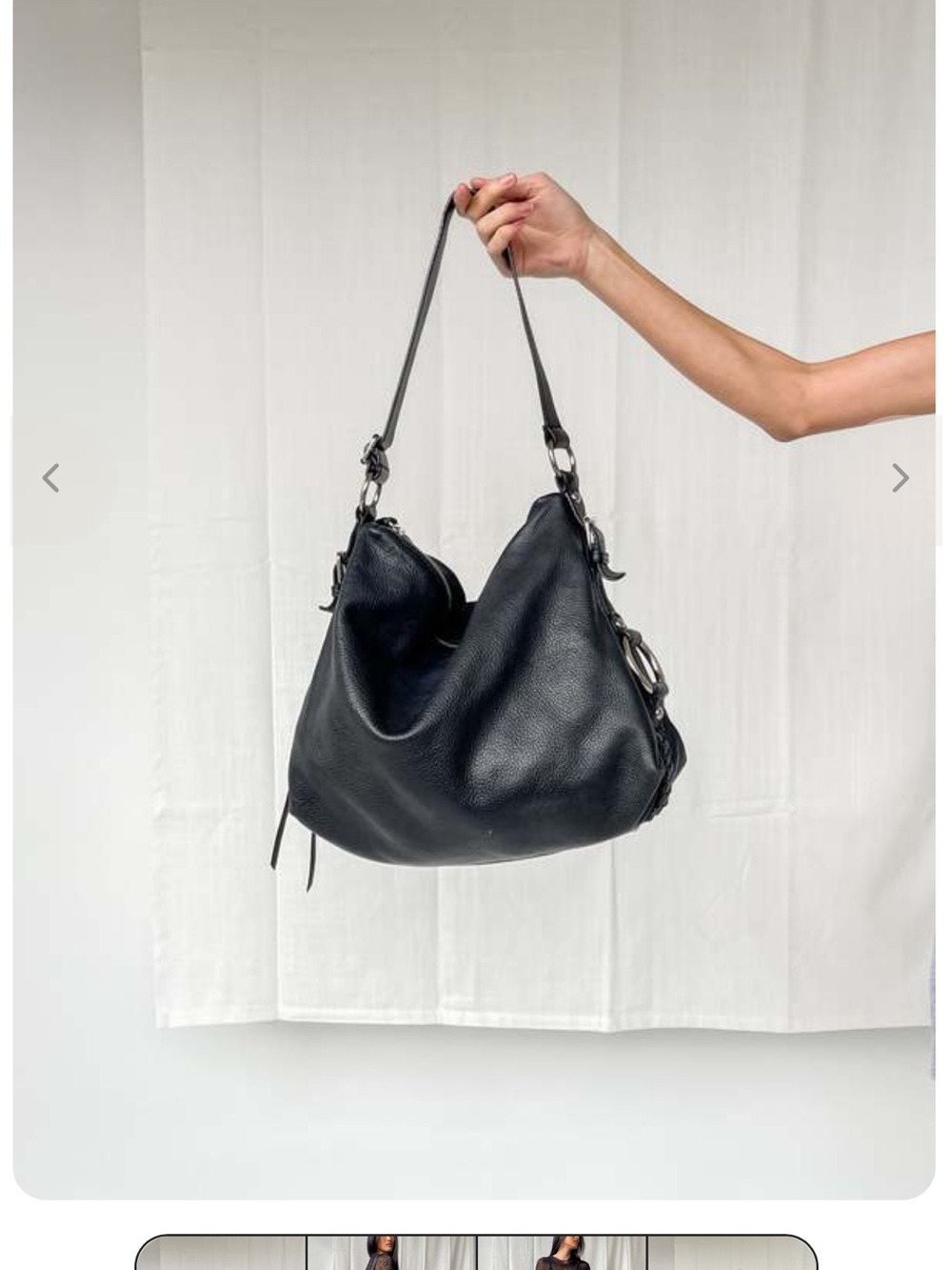Banana Republic Classic Black Leather Hobo Shoulder Bag